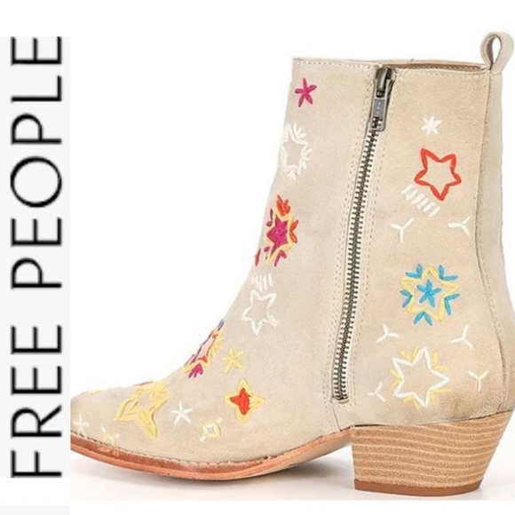 FINAL LAST CHANCE NEW Free People Bowers Embroidered Western Booties 37.5 - Picture 3 of 14